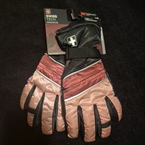 Swiss Tech Woman Black and Pink Winter Gloves